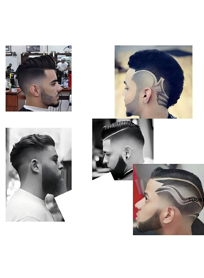 Men's Beard Shaping Tool With Inbuilt Comb Transparent Template Styling Comb Templates for Goatee Mustache Sideburns, Jaw Cheek/Neck Line, Symmetric/Curve/Step Cut (Clear) - Image 2