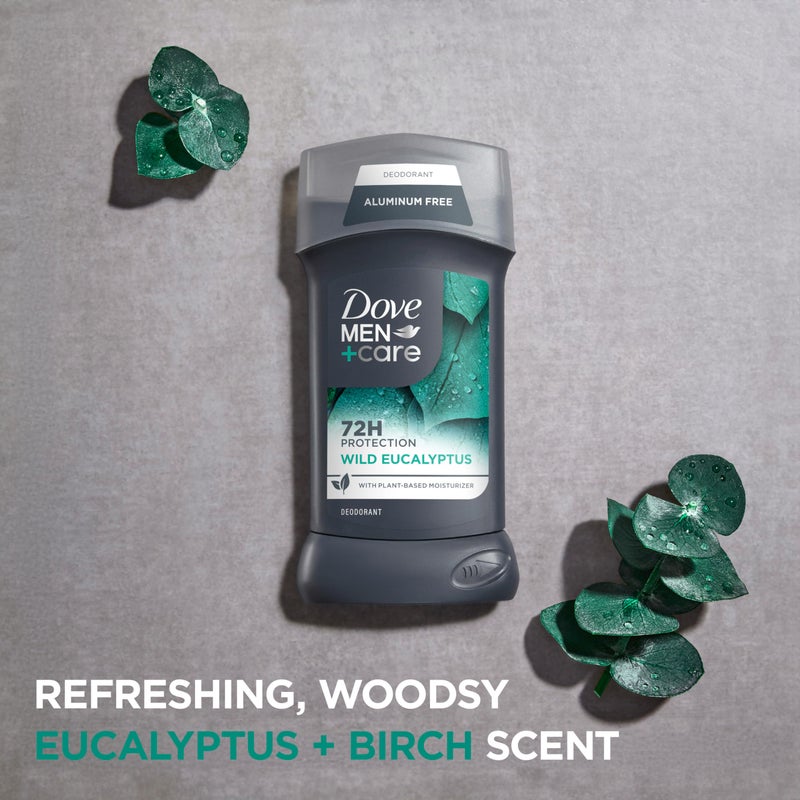 Dove Men+Care دوف للرجال + العناية مزيل العرق خالي من الألمنيوم 3 عبوات من مزيل العرق برائحة الأوكاليبتوس البري للرجال 3 أونصة - Image 3