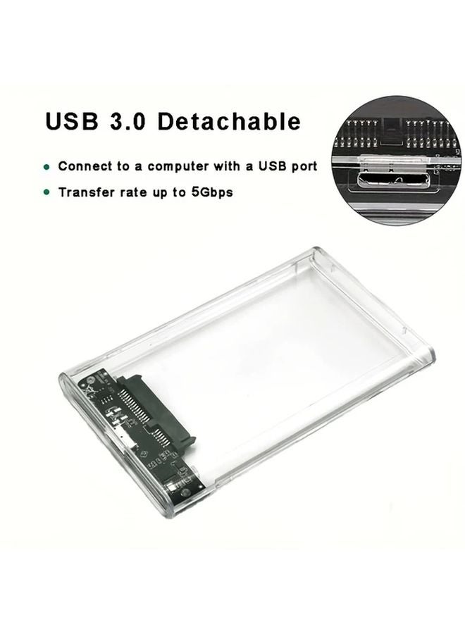 1 قطعة علبة SSD خارجية 2.5 بوصة منفذ USB 3.0 عالية السرعة 5 جيجابت/ثانية لحاويات محركات SATA الخارجية - Image 2