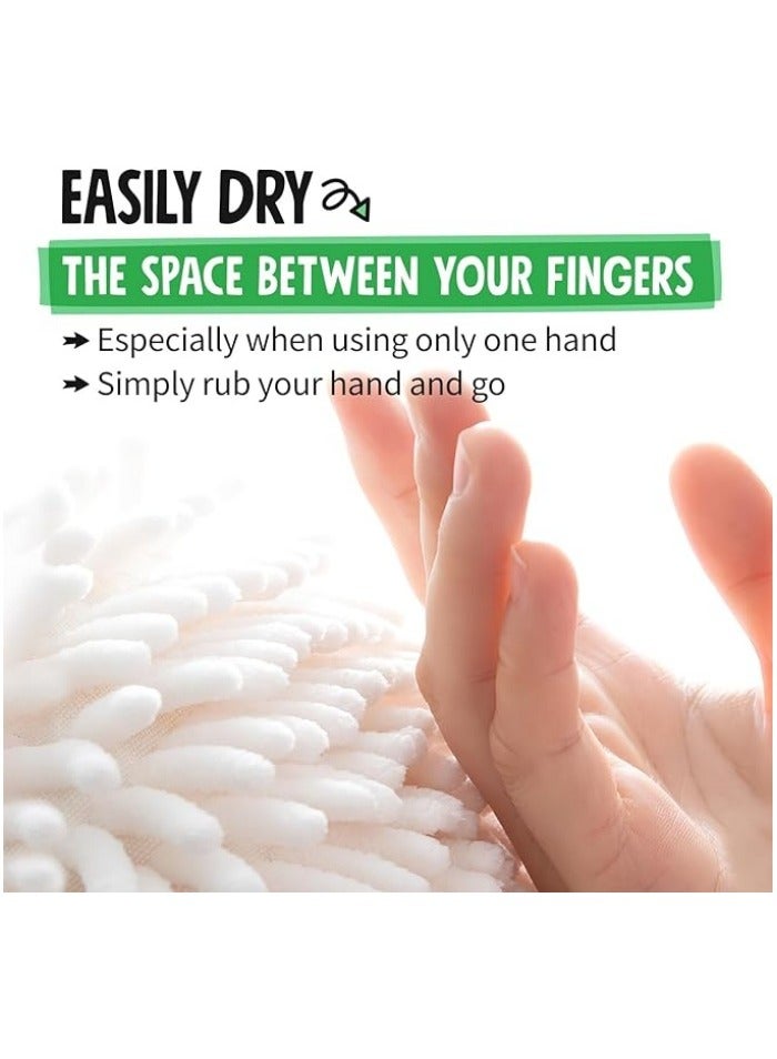 Fuzzy Ball Towel (Set of 2) White and Gray - Dry Your Hand Instantly conveniently with This Creative Bath Towel Set Decorative Towels for Bathroom (Pack of 2)