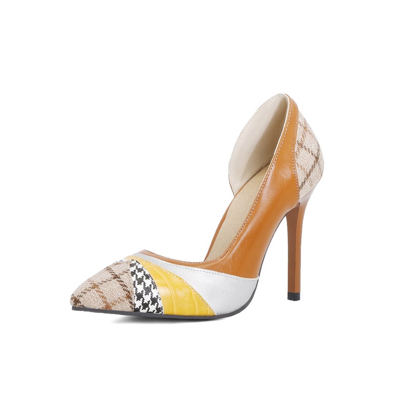 Spring 2021 New Thin Heel Super Heel 32-48 Size Size Pointed Color Matching Fashion Single Shoes For Women - Image 2
