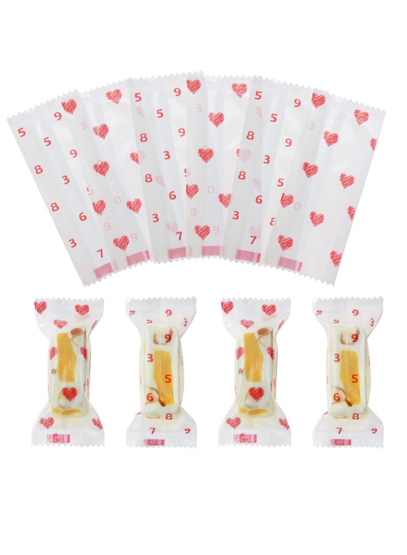 SYOSI Nougats Candy Bags 200Pcs Clear Plastic Caramels Gift Candy Wrappers Packing Bags Pouch for  Theme Party Candies Making - Image 1