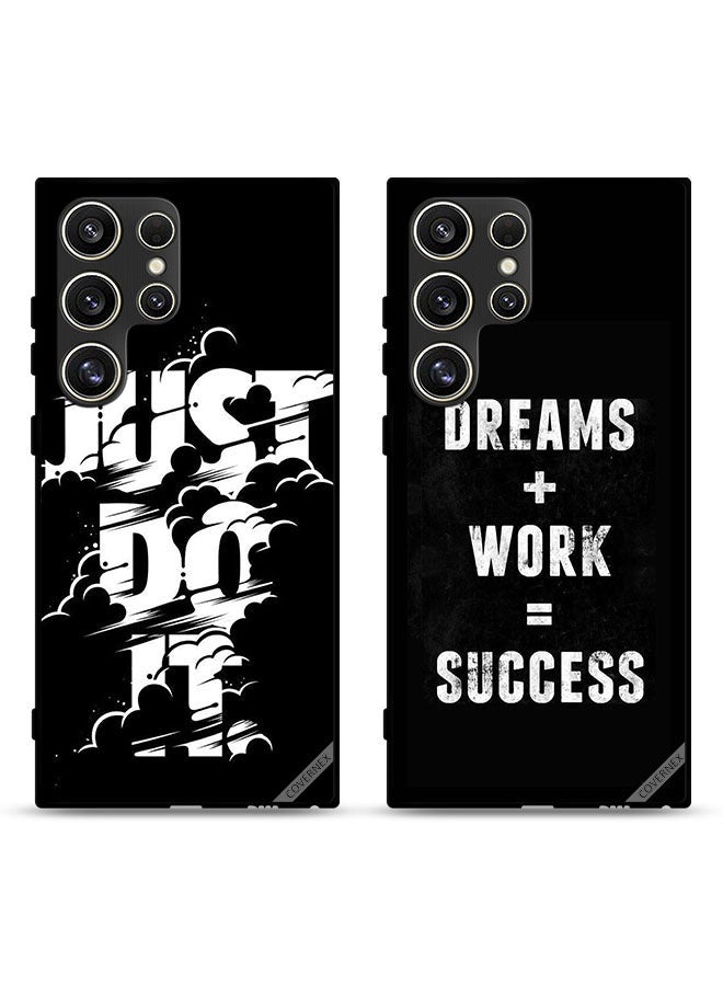 Covernex Two Cases For Samsung Galaxy S24 Ultra 5G Protective Covers Dreams Plus Work and Just Do it - Image 1
