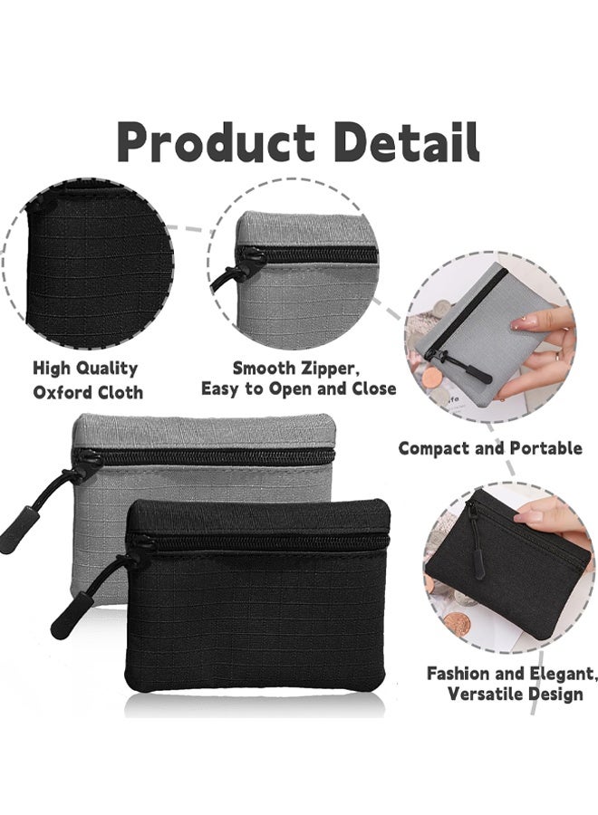 2 PCS Oxford Cloth Coin Purse, Zipper Small Portable Mini Pouch For Women Men Girls Boys - Image 3