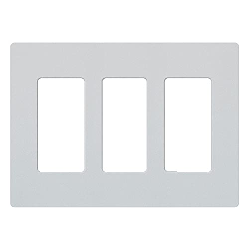 Lutron Claro 3 Gang Decorator/Rocker Wallplate, Satin, Palladium (1-Pack) | SC-3-PD - Image 1