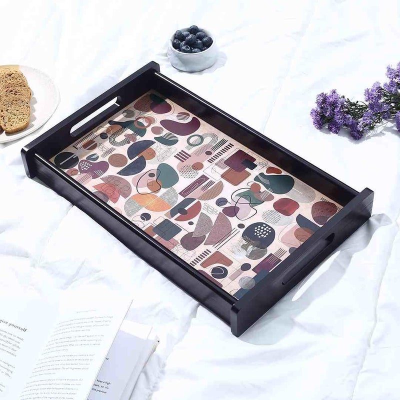 Wonderchef Casablanca Serving Tray | Abstract Pattern | 10 x 16 x 2 inch | Home Décor, Gifting | for Tea Cups, Coffee Mugs, Liquor Glasses - Image 1