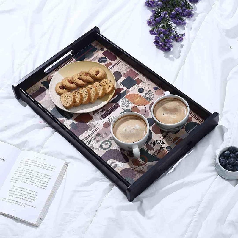 Wonderchef Casablanca Serving Tray | Abstract Pattern | 10 x 16 x 2 inch | Home Décor, Gifting | for Tea Cups, Coffee Mugs, Liquor Glasses - Image 5