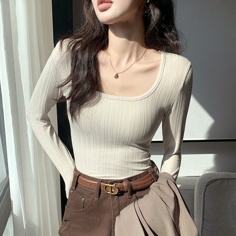 Women's U-Neck Long Sleeve T-Shirt - Image 1