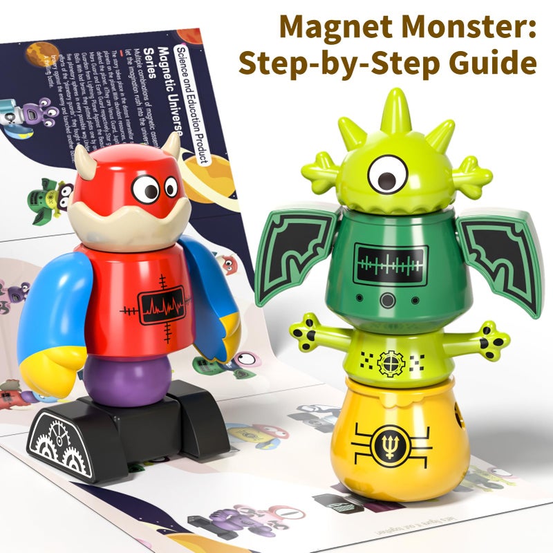 BLmukce Magnetic Robot Toy for Kids 3-5, 35 PCS STEM Educational Playset with Storage Box, DIY Stacking Monster Robots, Toddler Creative Alien Toys Gift for Boys Girls (Christmas Birthday) - Image 3