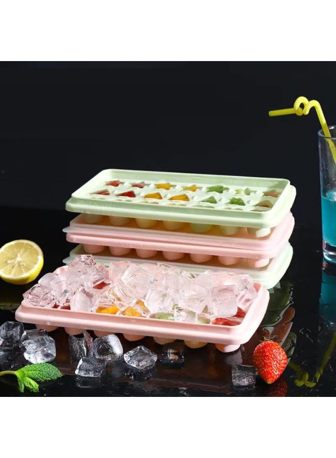 2 قطعه من صينية مكعبات الثلج على شكل نجمة ومثلث وقلب مصنوعة من البلاستيك عالي الجودة تحتوي على 42فتحة مثالية لتبريد المشروبات والعصائر متعددالالوان - Image 5