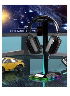 Flash Hawk RGB Gaming Headset Stand with 3.5mm Sound Jack and 2 USB Ports  - Image 1