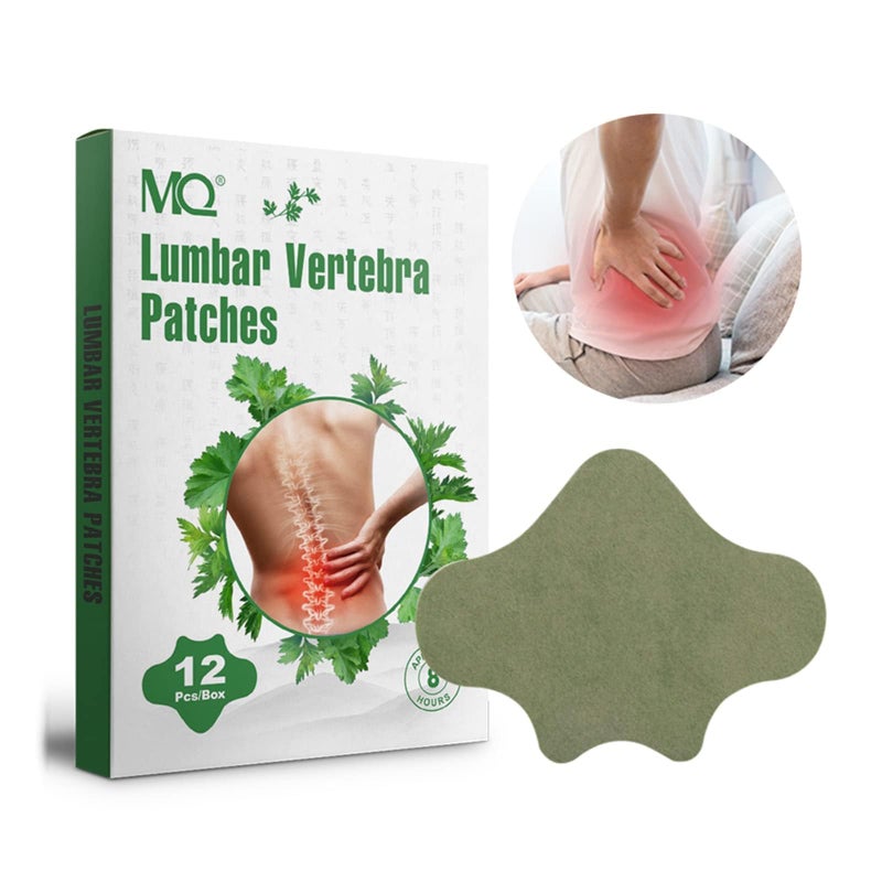 MQ 12 Count Lumbar Patches, Heat Patches for Lumbar, Lumbar Relief Patches, Warming Herbal Patches Long-Lasting Relief for for Lumbar, Knee, Back, Neck, Shoulder - Image 1