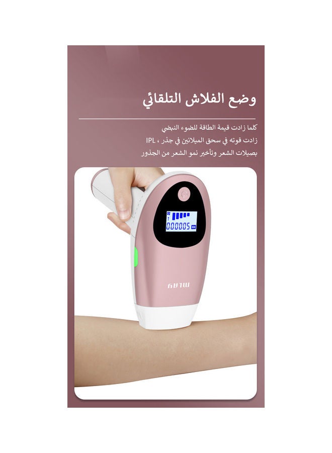ملاي جهاز T3 لإزالة دائمة لشعر الوجه والجسم بدون ألم بتقنية IPL ومزود بـ3 مصابيح HR وردي - Image 3