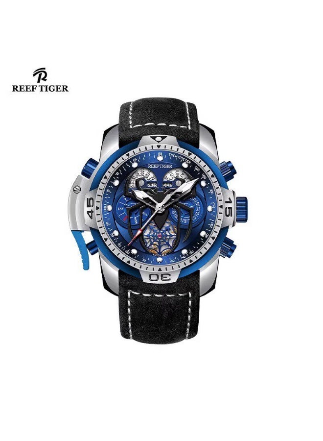 REEF TIGER high-end brand watch, fully automatic mechanical men's watch, fashionable waterproof night light large dial watch - Image 1