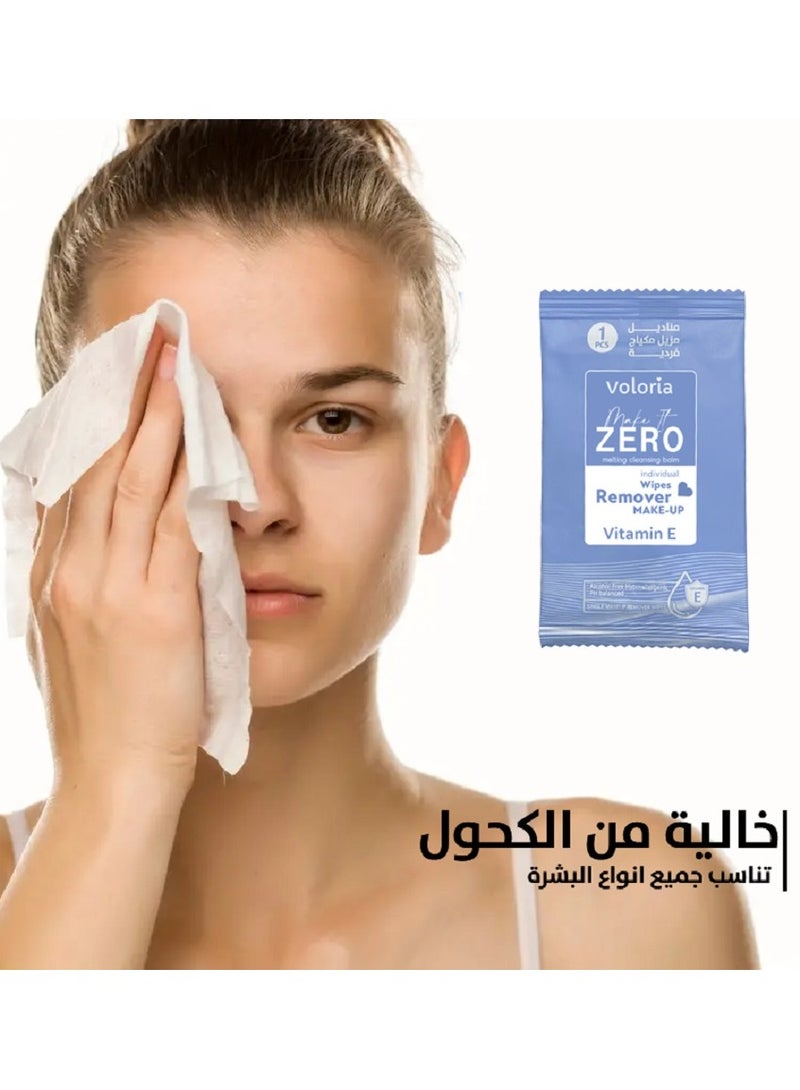 Voloria Make It Zero Individual Makeup Remover Wipes Voloria Make It Zero Individual Makeup Remover Wipes with Vitamin E 15 PCS - Image 2