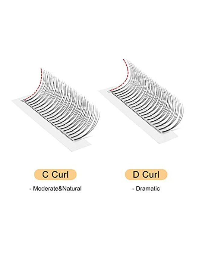 QUEWEL E Fans Lash Extensions Soft 3D;4D;5D;6D;7D;8D 0.07/0.10Mm C/D 820Mm Mix916Mm 1215Mm 815Mm;3D 0.10Mm C Curl Mix815Mm Short Stem (3D 0.10C Mix815)  - Image 2