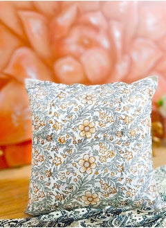 OJARIYA Black Yellow Premium Organic Cotton  Hand Block Printed Cushion Cover 40 X 40 Cm  - Image 4