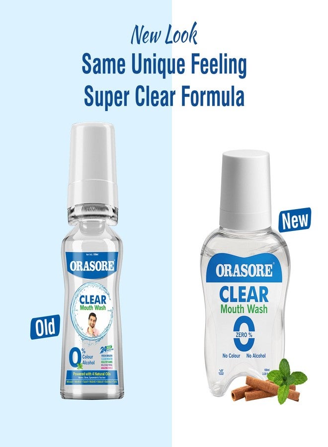 ORASORE Clear Mouthwash | Kills Bad Breath & Stops Tooth Decay | 100% Ayurvedic With 12 Ingredients Including Miswak Suitable For Men, Women, Children | 100 Ml - Image 2