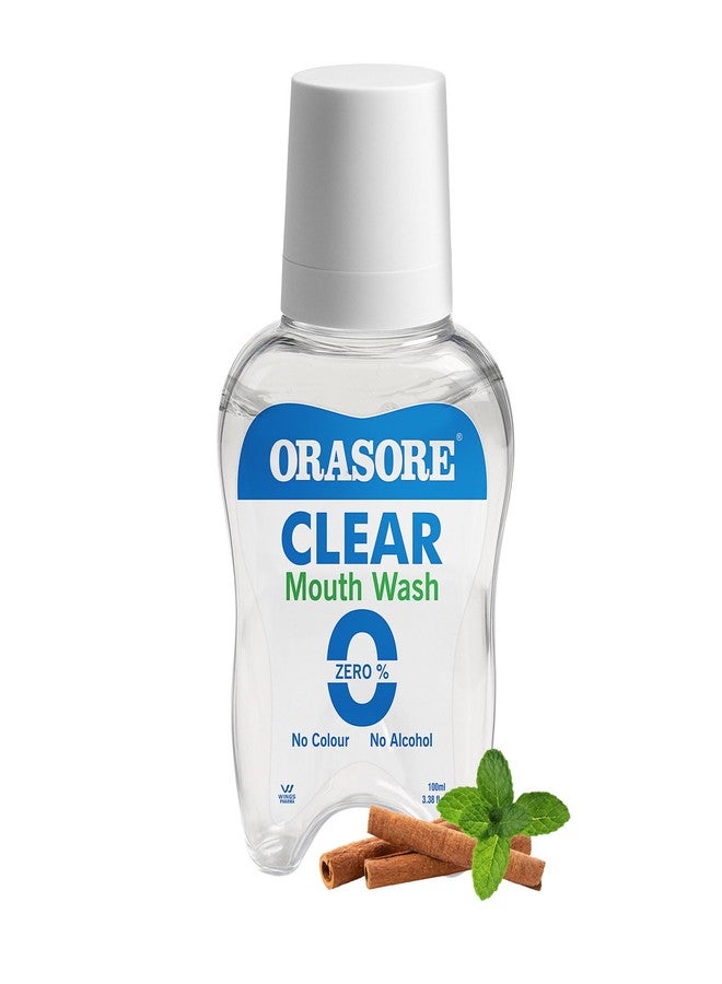 ORASORE Clear Mouthwash | Kills Bad Breath & Stops Tooth Decay | 100% Ayurvedic With 12 Ingredients Including Miswak Suitable For Men, Women, Children | 100 Ml - Image 1