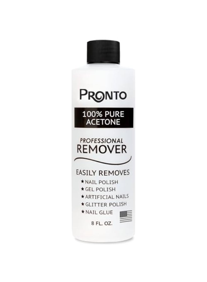 Pronto 100 Acetone Gel Nail Polish Remover Gel Polish Remover for Nails Acetone Nail Polish Remover For Nails for Removal of Glue Gel Acrylic Dip Gel Polish Remover 8 Fl oz - Image 1
