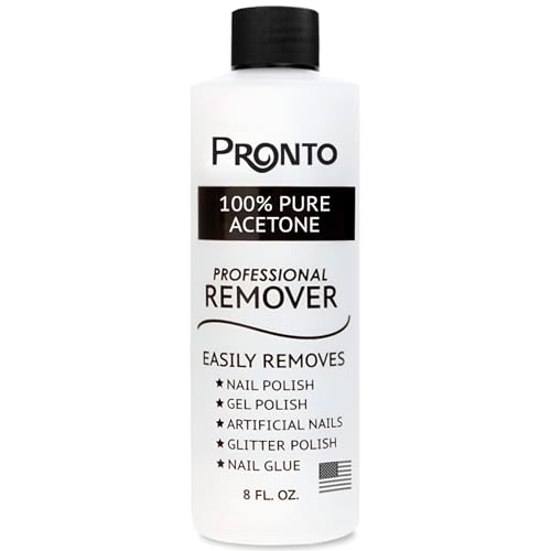 Pronto 100 Acetone Gel Nail Polish Remover  Gel Polish Remover for Nails  Acetone Nail Polish Remover For Nails for Removal of Glue Gel Acrylic  Dip  Gel Polish Remover 8 Fl oz - Image 1