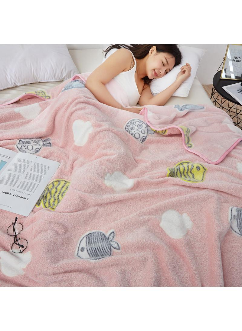 Bluejw بطانية مريحة مثيرة بنمط سمكة للأطفال قطعة واحدة للهواء البارد - Image 2