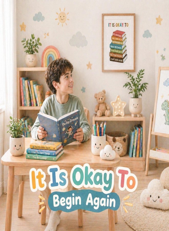 YYDESN Back to School Boho Wall Art Print, “It Is Okay To” Inspirational Poster for Students, Teens, Playroom & Bedroom Decor, Positive Affirmation Boho Art, Unframed(11X14) - Image 4