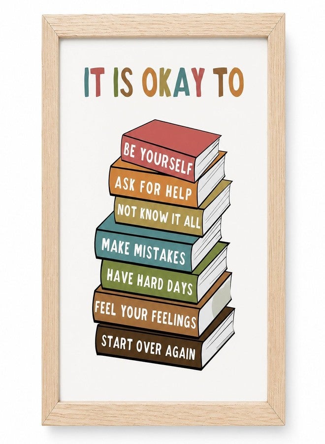 YYDESN Back to School Boho Wall Art Print, “It Is Okay To” Inspirational Poster for Students, Teens, Playroom & Bedroom Decor, Positive Affirmation Boho Art, Unframed(11X14) - Image 1