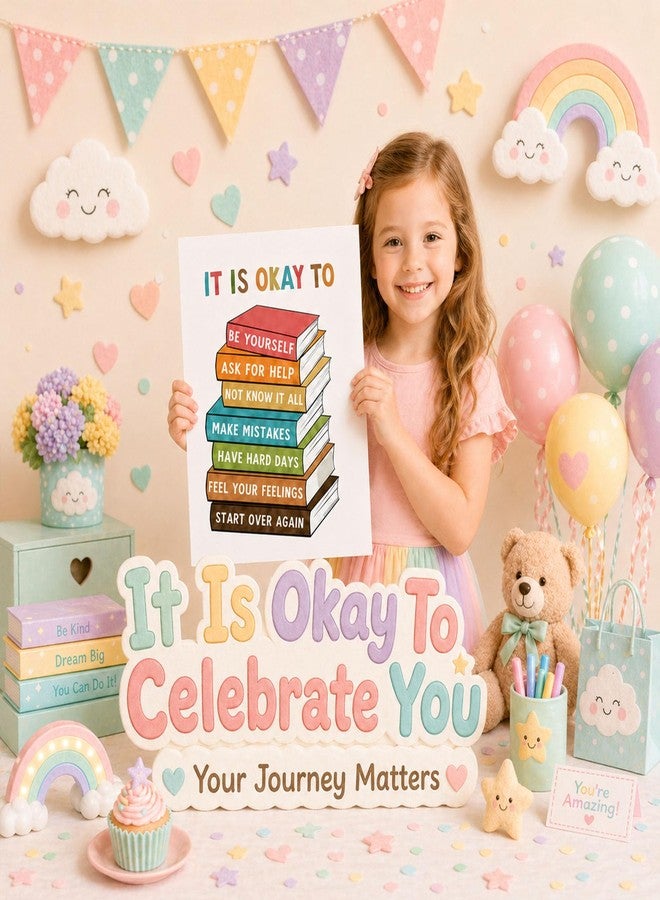 YYDESN Back to School Boho Wall Art Print, “It Is Okay To” Inspirational Poster for Students, Teens, Playroom & Bedroom Decor, Positive Affirmation Boho Art, Unframed(11X14) - Image 5