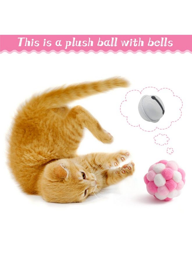 مول مول 6 مجموعة ألعاب القطط التفاعلية المكونة من 10 قطع تتضمن عصا الريش ونوابض القطط وكرات الفئران المجعدة وكرات الجرس للحيوانات الأليفة، ألعاب الألغاز للقطط التي تعيش في المنزل كهدية (وردي) - Image 3