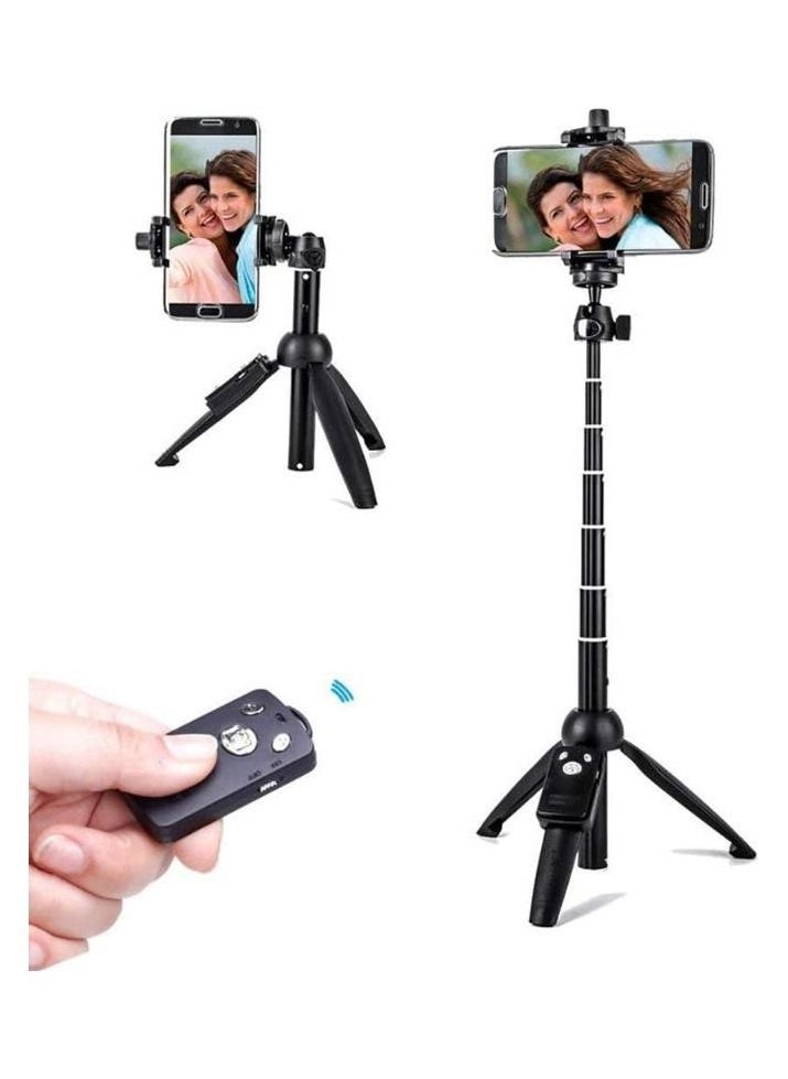 Rock Pow - Selfie Stick For Phone Size 4.5-6.2Inch, Extendable Selfie Stick Tripod with Bluetooth Wireless Remote Phone Holder - Image 1