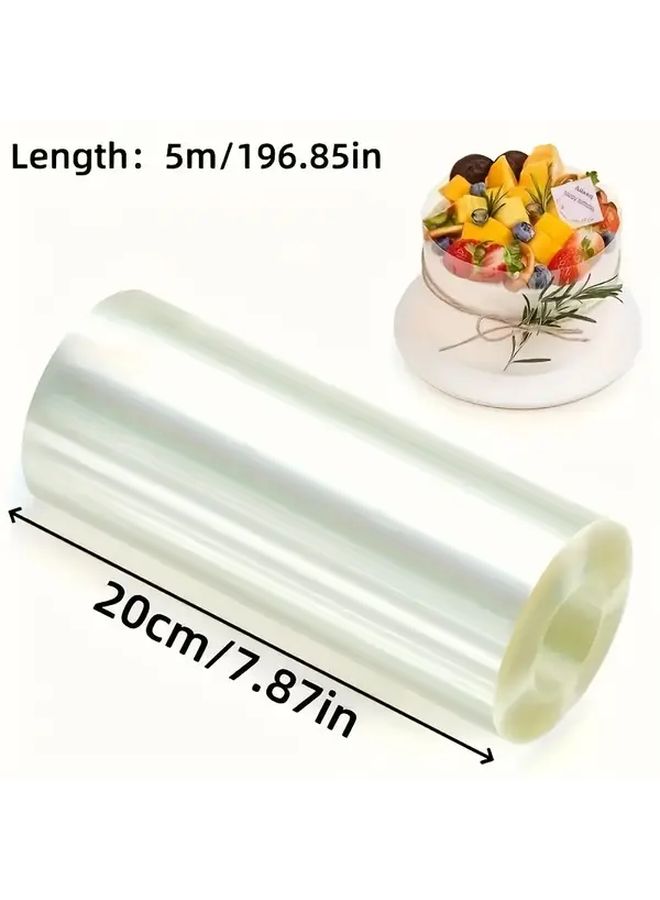 1 Roll 5 Meter Ultra High Transparent PET Cake Wrapping Film Durable Baking Tool 10 cm - Image 5