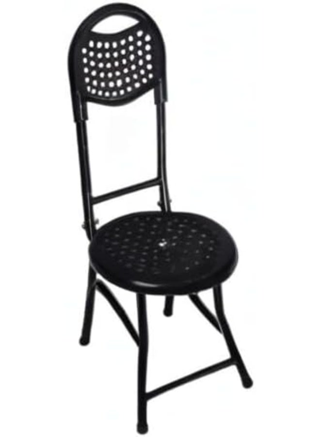 Foldable chair for prayer, Umrah, picnics, fishing, camping, and indoor and outdoor use Black - Image 1