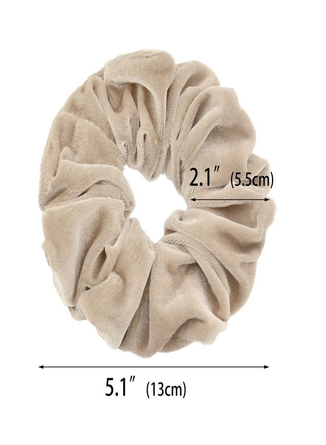 PIDOUDOU 2 Pcs Large Size Scrunchies for Thick Hair Women Hair Ties Accessories (2 Taupe) - Image 2