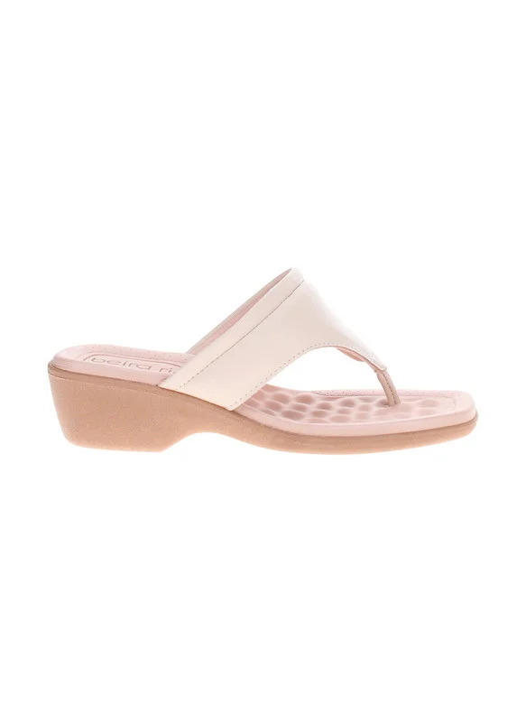 Beira Rio  Beira Rio Ladies Low Heel Sandals Cream | Made In Brazil for Women | Best Price UAE