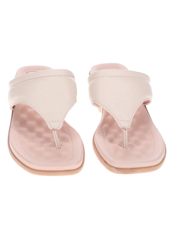 Beira Rio  Beira Rio Ladies Low Heel Sandals Cream | Made In Brazil for Women | Best Price UAE