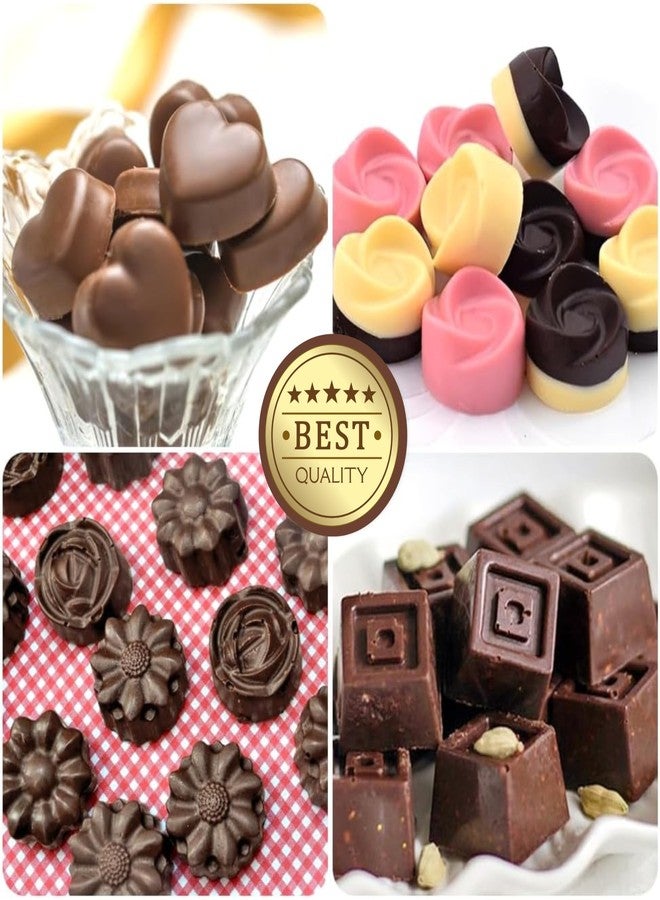 Undy Chocolate Mould Silicone Swirl Rose Square Mini Bars Shape Chocolate Mould for Chocolate Making Multipurpose Jelly Ice Cubes Cake Decoration Tools, 3 PCS, Brown - Image 4