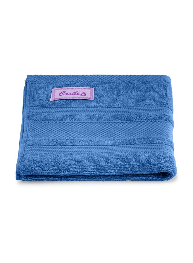 BYFT Home Castle (Blue) Premium Cotton Hand Towel (50 X 90 Cm-Set Of 1) Highly Absorbent, High Quality Bath Linen With Diamond Dobby 550 Gsm - Image 2