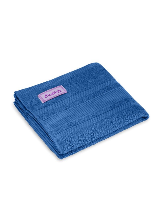BYFT Home Castle (Blue) Premium Cotton Hand Towel (50 X 90 Cm-Set Of 1) Highly Absorbent, High Quality Bath Linen With Diamond Dobby 550 Gsm - Image 3