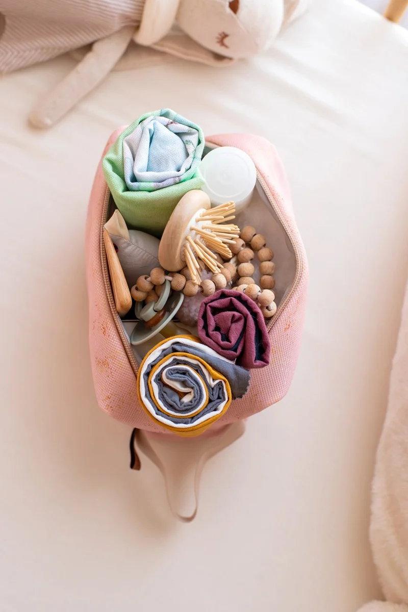 هامور Zippered Dirty Clean Wet Dry Baby Laundry Clothes Clothing Multi-Purpose Makeup Bag Solid Pink