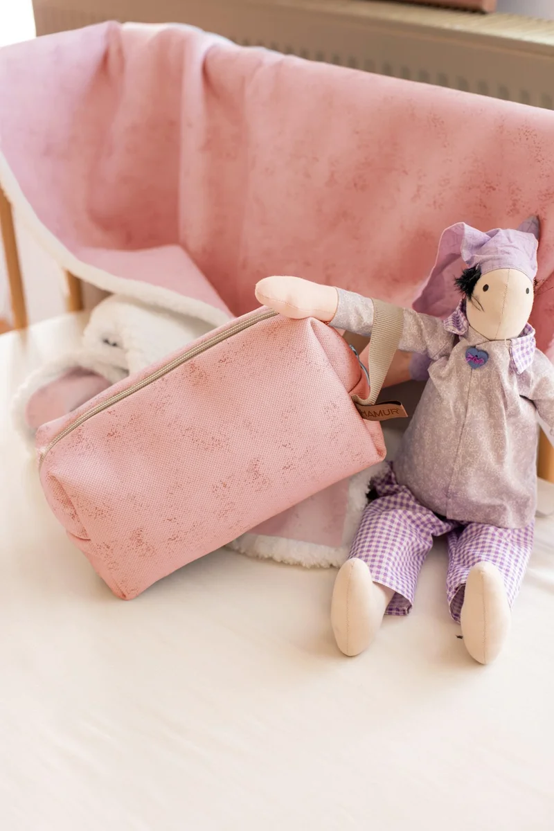 هامور Zippered Dirty Clean Wet Dry Baby Laundry Clothes Clothing Multi-Purpose Makeup Bag Solid Pink