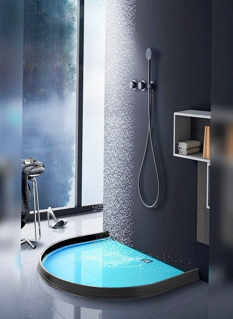 كوتونتك حاجز مياه قابل للطي مقاس 2 متر من فئة Premium - نظام احتجاز منزلي لحاجز الدش وسدادة الحمام والمطبخ (أسود). - Image 3