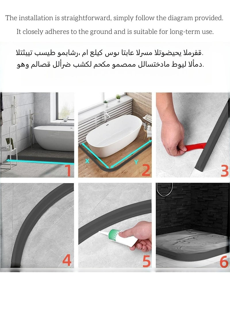 كوتونتك حاجز مياه قابل للطي مقاس 2 متر من فئة Premium - نظام احتجاز منزلي لحاجز الدش وسدادة الحمام والمطبخ (أسود). - Image 4