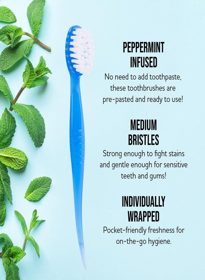 لينجيتو مجموعة فرش أسنان بالجملة - مجموعة فرش أسنان صغيرة للاستخدام مرة واحدة مع معجون أسنان (عبوة من 36 قطعة - متوسطة الحجم، مغلفة بشكل فردي للسفر) - Image 3