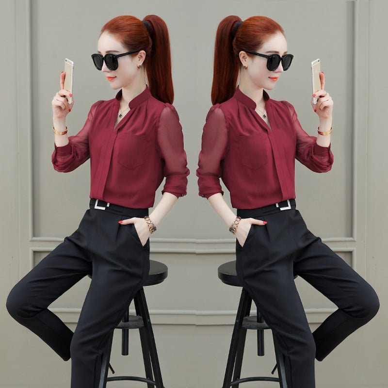 High Waist Elastic Suit Pants Women Square Button Pants  - Image 5