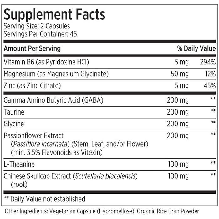 LES Labs GABA Health – Calm Mind & Relaxation, Stress Relief, Neurotransmitter Support & Deep Sleep – GABA, Taurine, Passionflower, Skullcap, L-Theanine & Magnesium – Non-GMO Supplement – 90 Capsules - Image 5