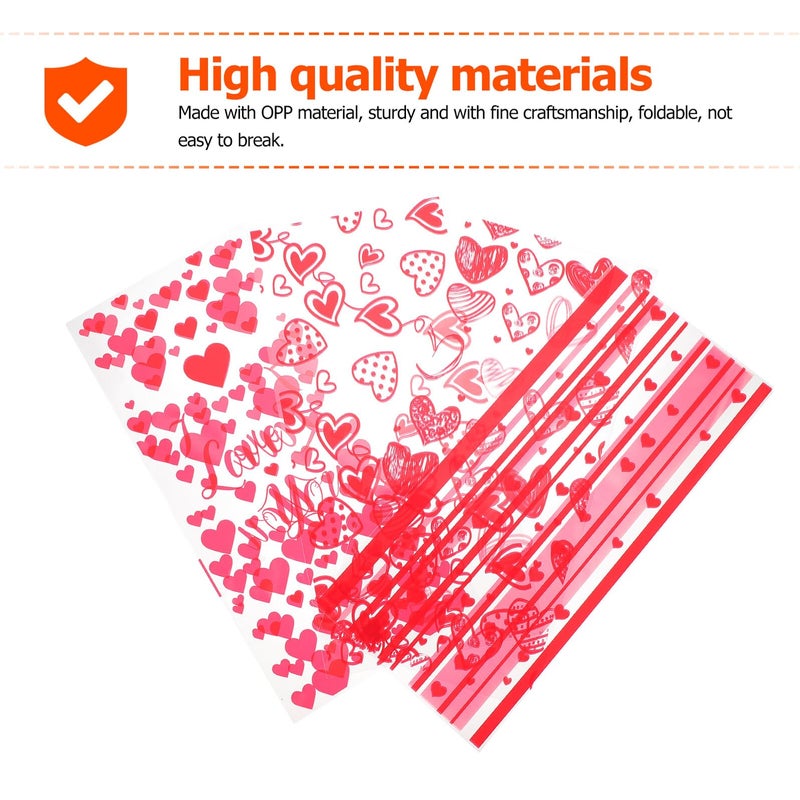 Valentines Day Candy Bags 100 Pack 2 2 Mil Cellophane Treat Pouches For Party Favors - Image 4