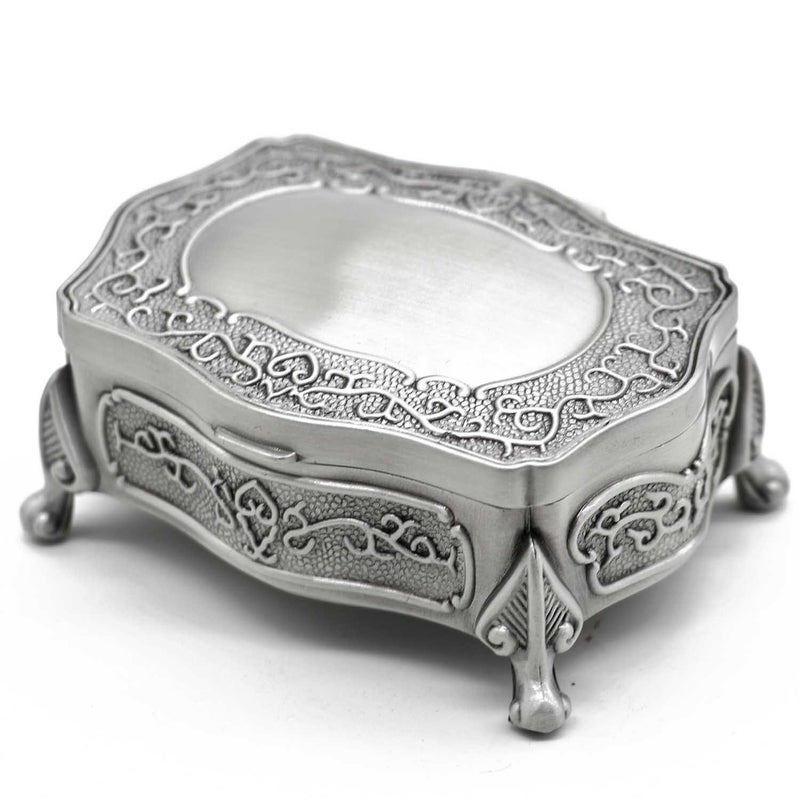 AVESON Rectangle Vintage Metal Jewelry Box Trinket Gift Box Chest Ring Case for Girls Ladies Women, Small - Image 2