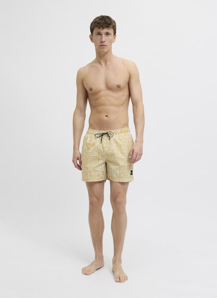 JACK & JONES Swim Aop Tiles Drawstring Shorts  - Image 4