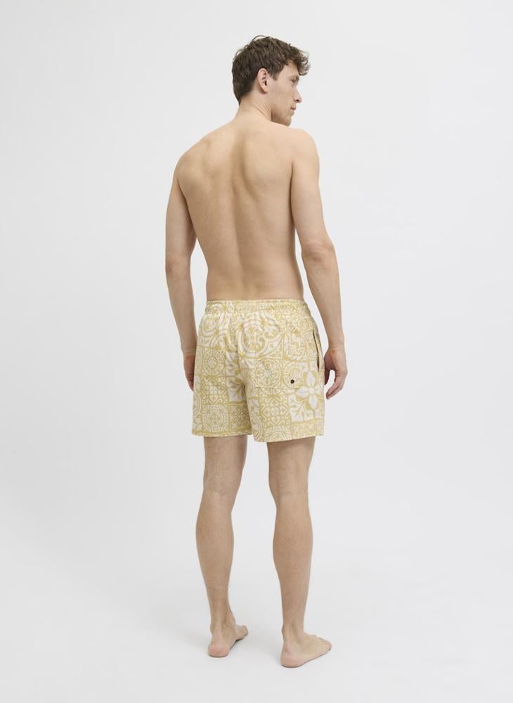 JACK & JONES Swim Aop Tiles Drawstring Shorts  - Image 2